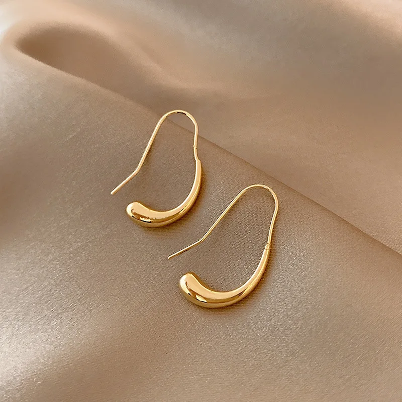 

Trendy 18k Gold Plating 925 Silver Pin Water Drop Ear Hook Earrings Small Gold Teardrop Earrings