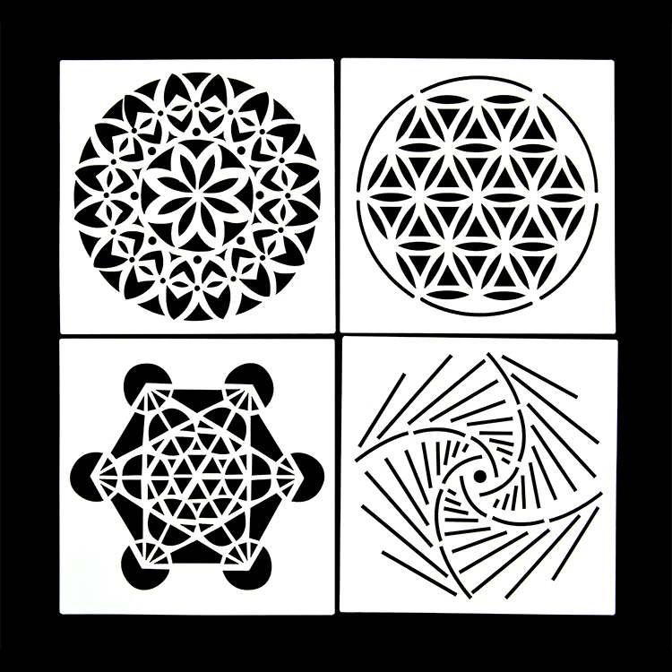 
Wholesale PET Wall Decor Stencil Set Painting Stencil 16 pcs Reusable Mandala Stencils 