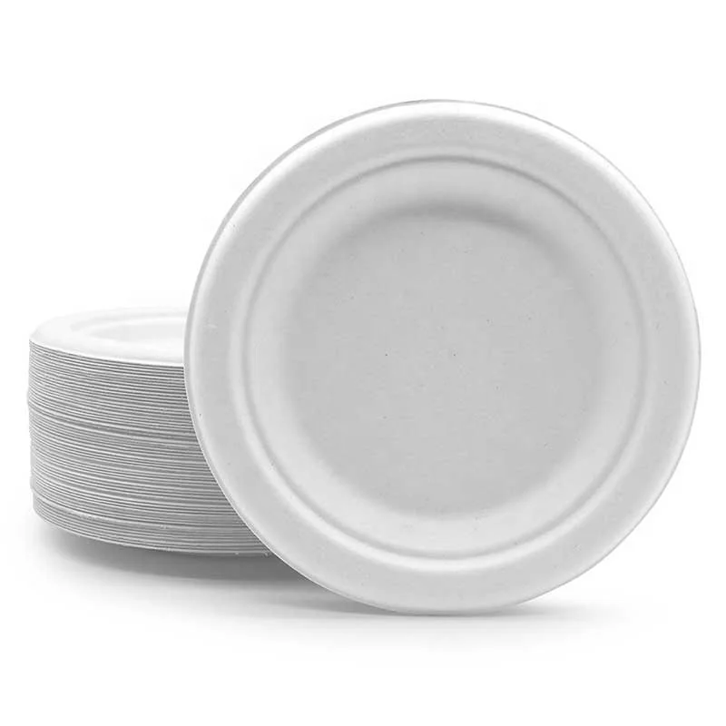 

Eco Friendly takeaway food plate raw material Disposable paper plate set food grade for party wedding