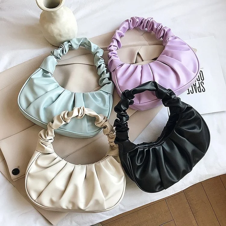 

Fashion INS New Trendy Pastoral Style Solid Color Ruffled Lace Shoulder Bag Handbag 2021 All-match Bag