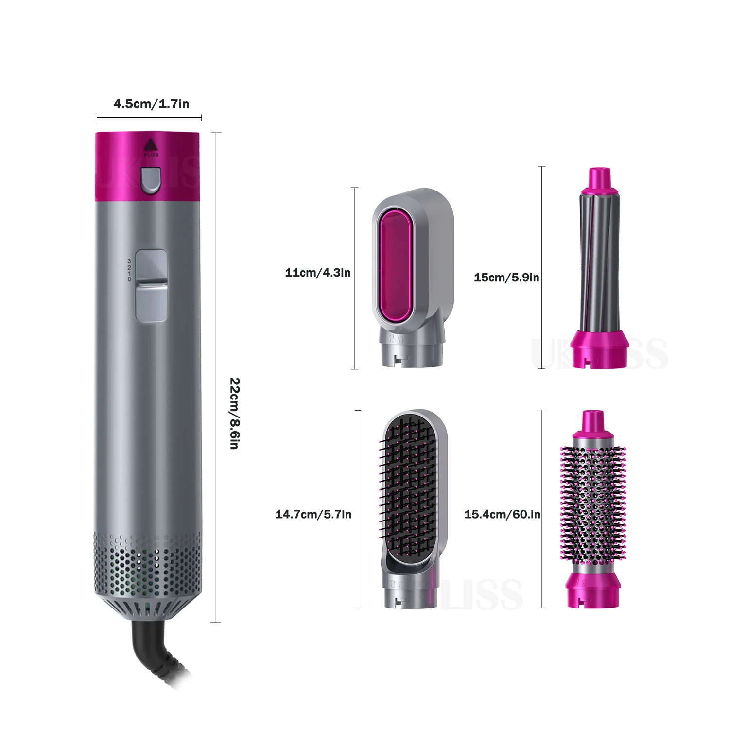 

5 In 1 Electric Blow Dryer Comb Hair Dryer Brush Wand interchangeable Volumizer One Step hair straightener brush, Customized