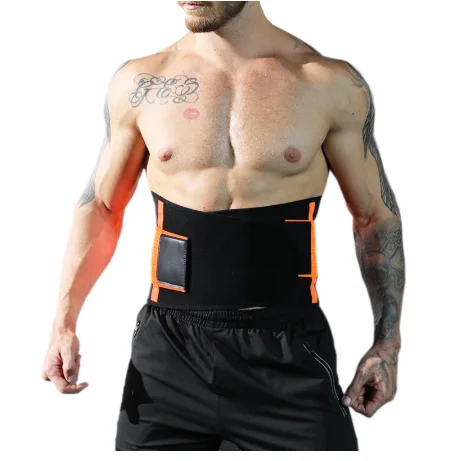

Women Men Waist Trimmer Belt Lumbar Back Support Brace Fitness Weightlifting Belt Adjustable Abdominal Elastic Waist Trainer, Orange