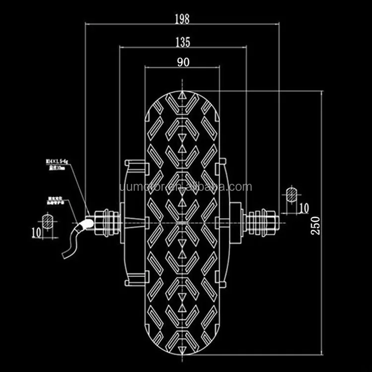 10km/h Low Speed 48v 500w10 Inch Heavy Duty Wheelbarrow Hub Motor Kit