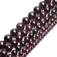 

Natural Red Garnet Gemstone Loose Beads for Necklace Bracelet Earrings Jewelry DIY Making Round Beads (47-50pcs/strand)