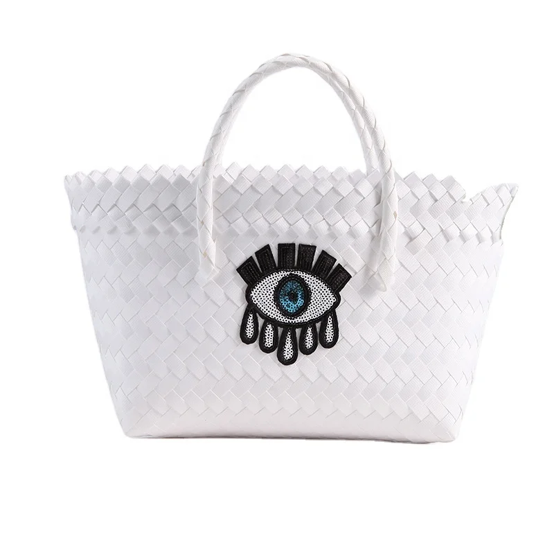 

MoyaMiya handmade woven white evil eye paris embroidery handbags