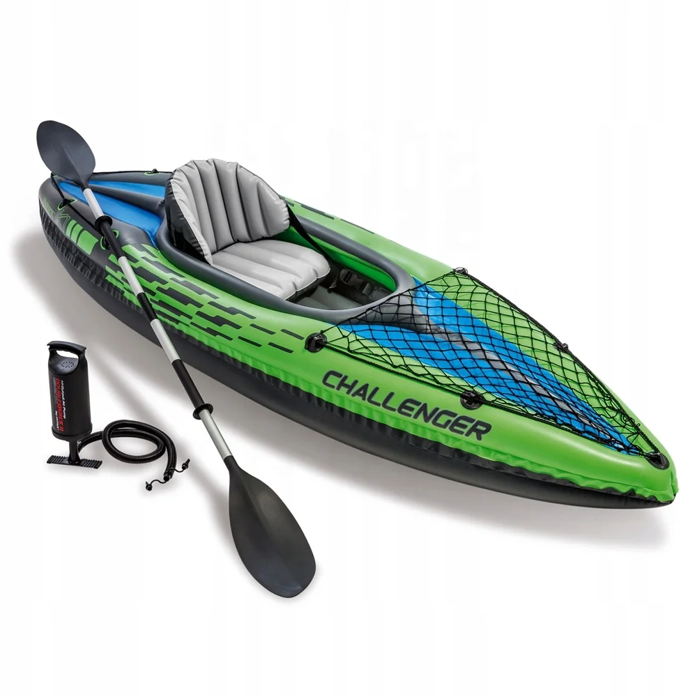 

274 cm Intex 68305 challenger K1 one person inflatable canoe raft ocean kayak with Oar and Hand Pump