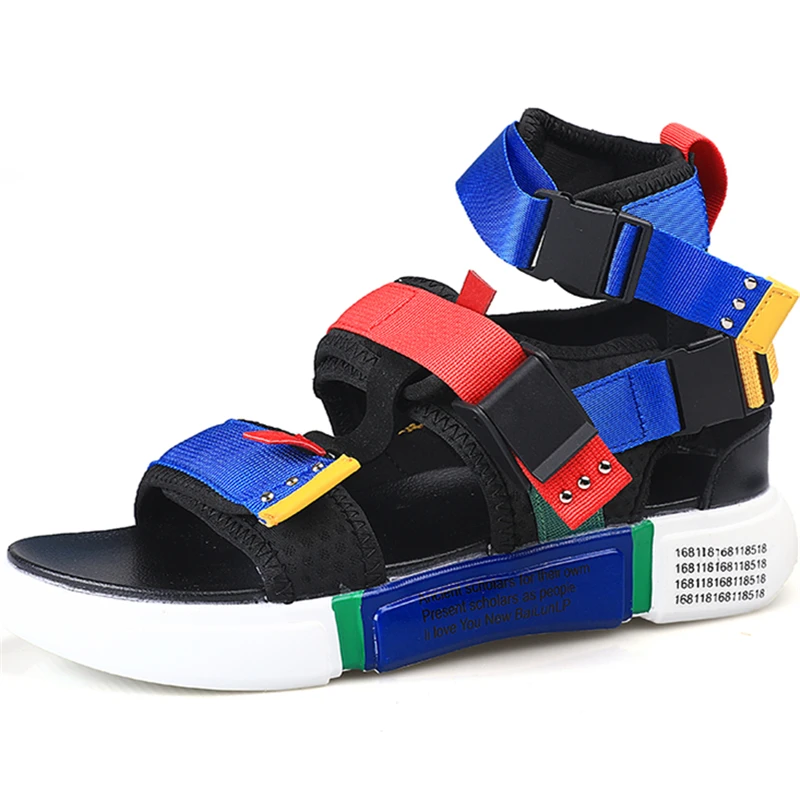 

Dropshipping 1pcs Male Summer Colorful Slippers Rome Flats High Top Sandals Casual Men's Shoes Thick Bottom Open Toe Flip Flops