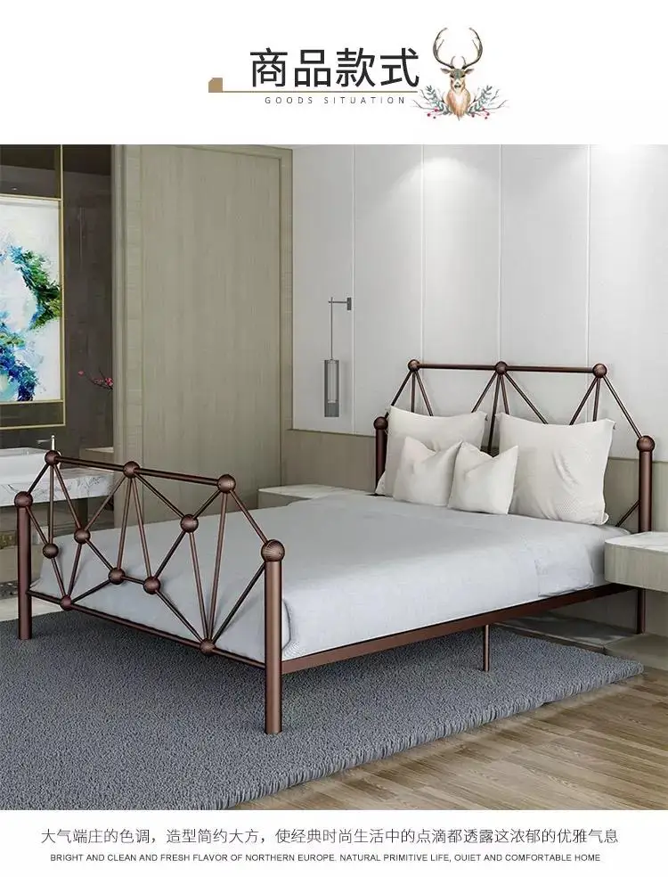 Eoupe style modern simple princess iron art iron stand steel frame bedroom bed