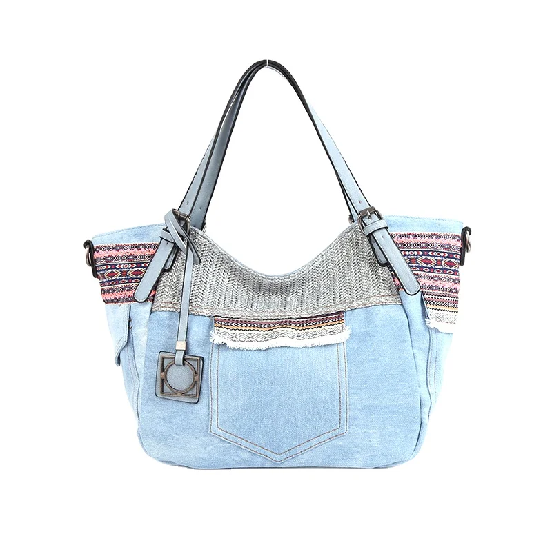 

Angelkiss new Large denim shopping handbag tote bag shoulder bags women handbags ladies, Custom