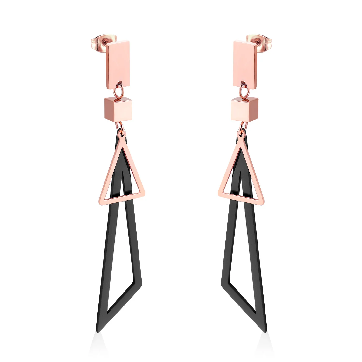 

Splendid Fashionearrings fashion cool handsome personalized geometric earrings trend triangle eardrop pendant wholesale hot sale, Silver-gold-rose gold