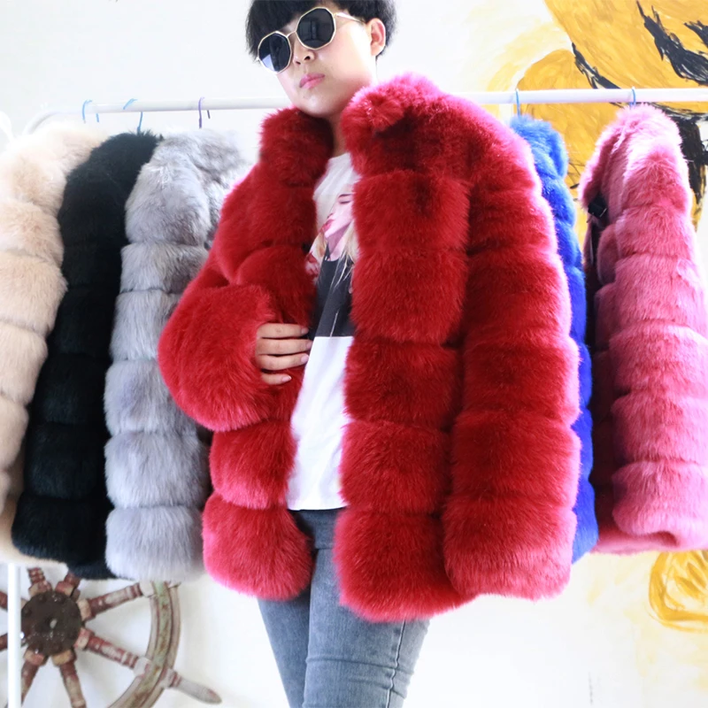 

plus size coats winter faux fur coat women faux fur jacket keep warm winter clothes ladies Women's Woven Coats, Picture