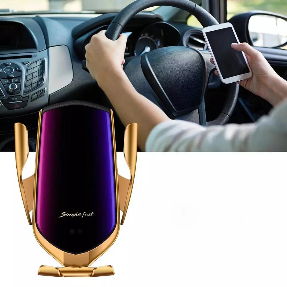 

quick charger fast charging 10W car charger R1 wireless charger car magnetic smart phone charging wireless R1, Silver,gold,black