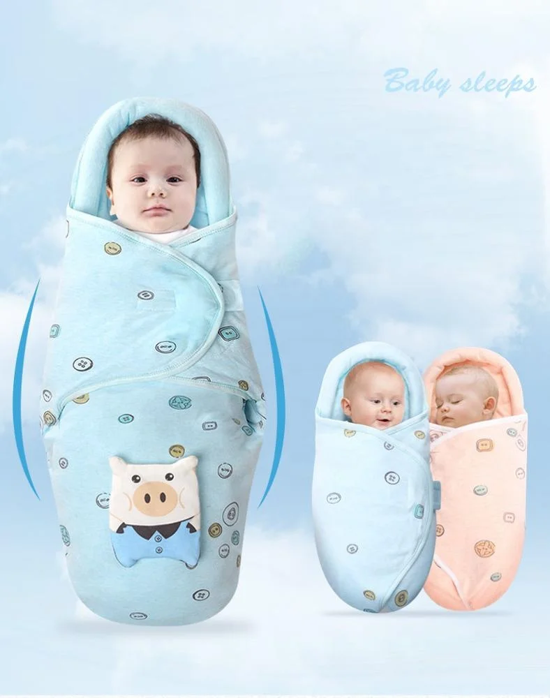 

Hot sale Baby Sleeping Bag Swaddle Sack Wearable Blanket Cotton 0-6 Months, Pi/purple/grey/bule/green/rose red