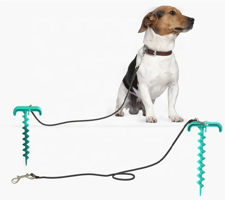 

Outdoor Dogs Fixed Pile Pull Training Toys Interactive Play Toys For Dogs Durable Dog Rope Toy, Blue,yellow,green