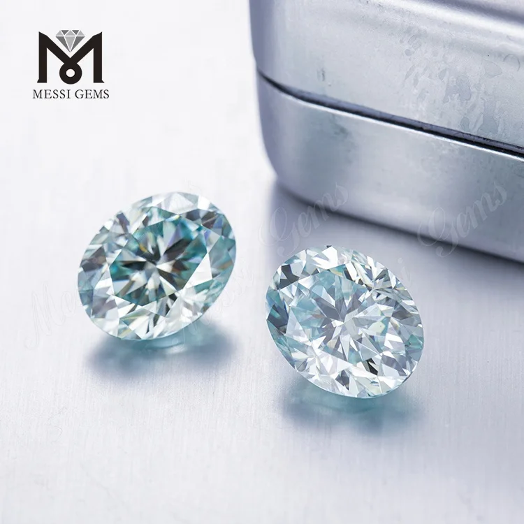 

Messi Jewelry 7x9mm GRA Certified Aqua Blue Oval-Cut Moissanite Diamond