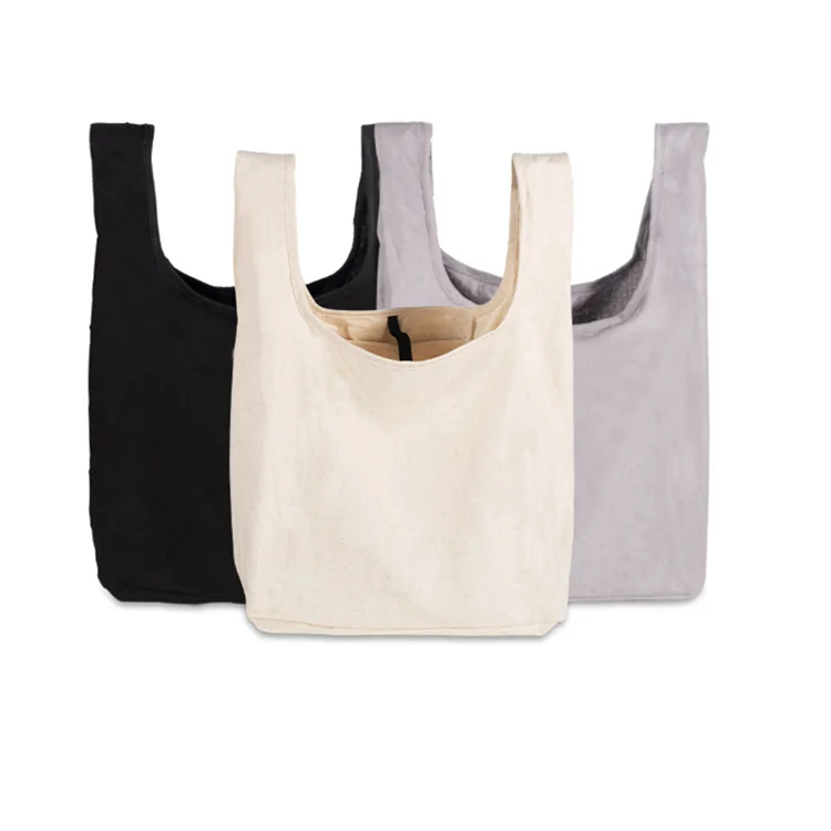 

Folding Washable Canvas Cloth Storage Reusable Cotton Carry Bag Tote Bags Handbags