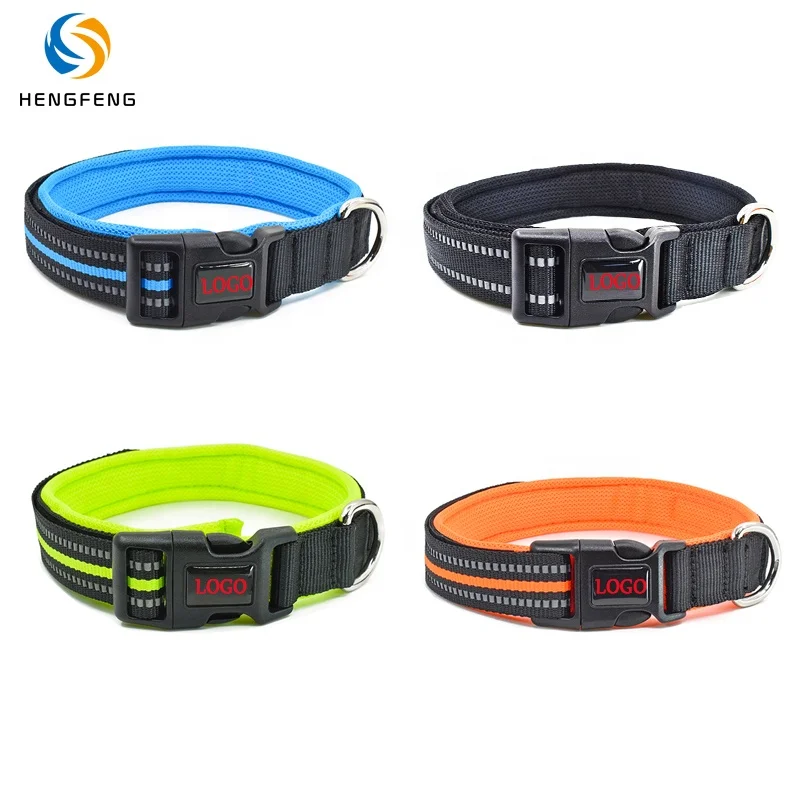 

Nylon reflective Eco Friendly Heavy Duty regeneration plastic Buckle Clasp Bully Dog Collar, Picture show or custom color