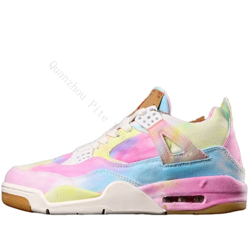 

4 Retro Tie-dye sneakers fashion casual sports shoes basketball shoes