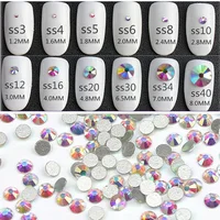 

Hot Wholesale 3D Nail art SS3 Pixie Glass Round Silver Base Crystal Rhinestone for Nails 3D Decoration