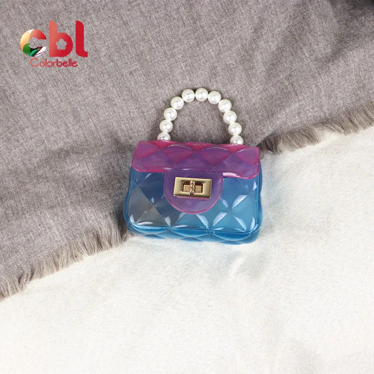 

mini rosette rhomboid tote child bag small jelly Clear pearl Jelly Purses Ladies Chain Candy colorful handbags PVC Shoulder bag