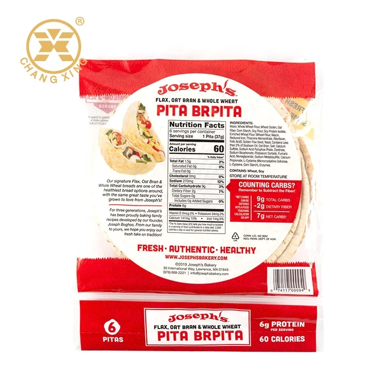 Custom Order Accepted Vegetarian Tortilla Wraps Packaging Food Safe Bag
