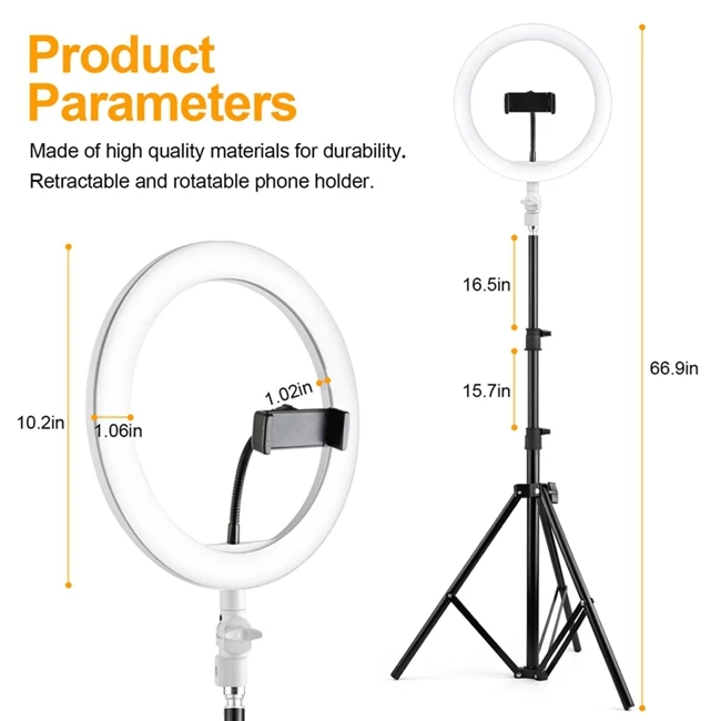 
Youtube Video Round Live Broadcast Clip Fill Light Led Light For Selfie With Tripod Led Film Light 