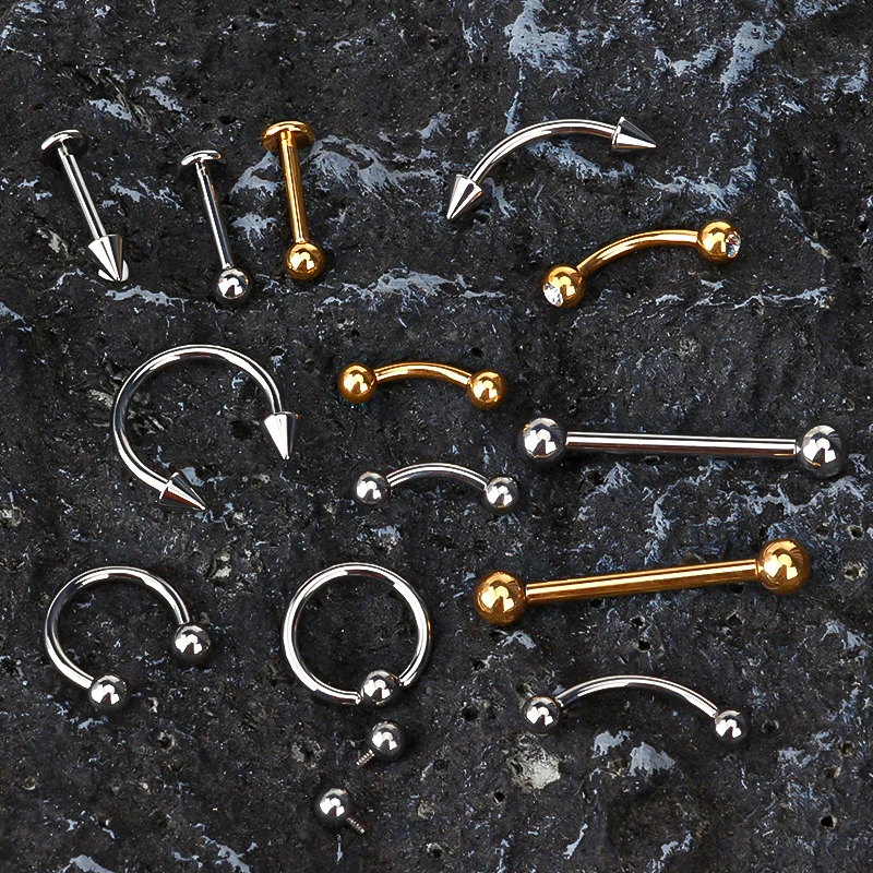 

Factory Wholesale Titanium Barbells Horseshoe Labret Helix Jewelry Body Piercing Internally Externally Threaded Earring