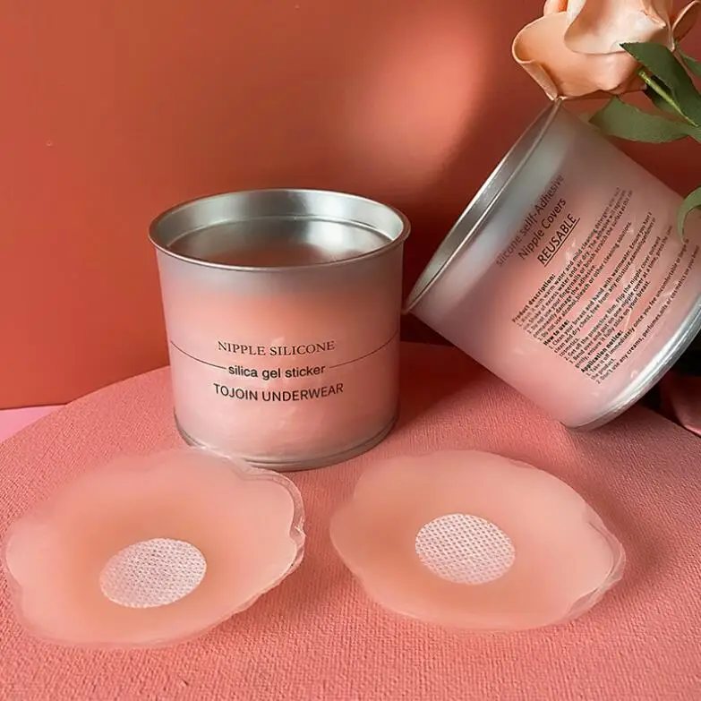 

Silicone Adhesive Nipple Covers Invisible Bra Reusable Nipple Cover, Nude