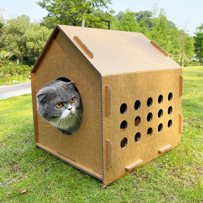 

Pet Products Paper Cat House Recycled Cardboard Removable Shelter Small Storage Cardboard design diy toy unique Cats Indoor