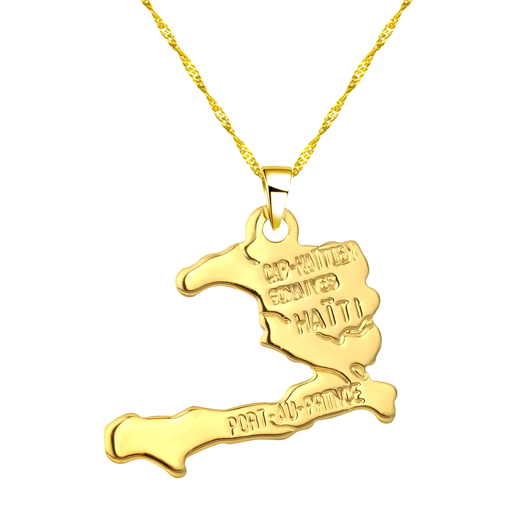 

Haiti Jewelry Haiti Map Necklace Pendants for Women/Girls Ayiti Gold Color Jewelry Gifts Map of Haiti, Rose gold,silver ,18k gold