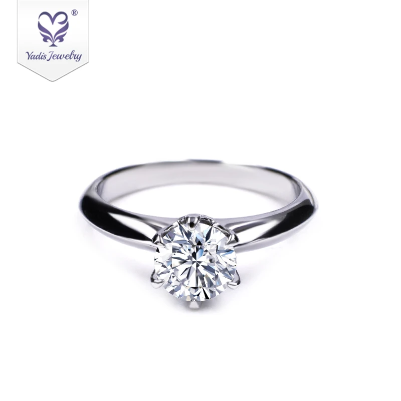 

Yadis classic jewelry clearance sales solitaire moissanite silver engagement wedding rings in gold plated