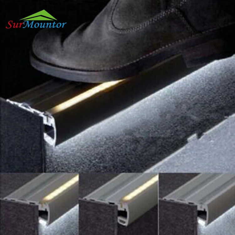 cinema stair led profile led nosing stair aluminum profile stair nosing light with led blue light