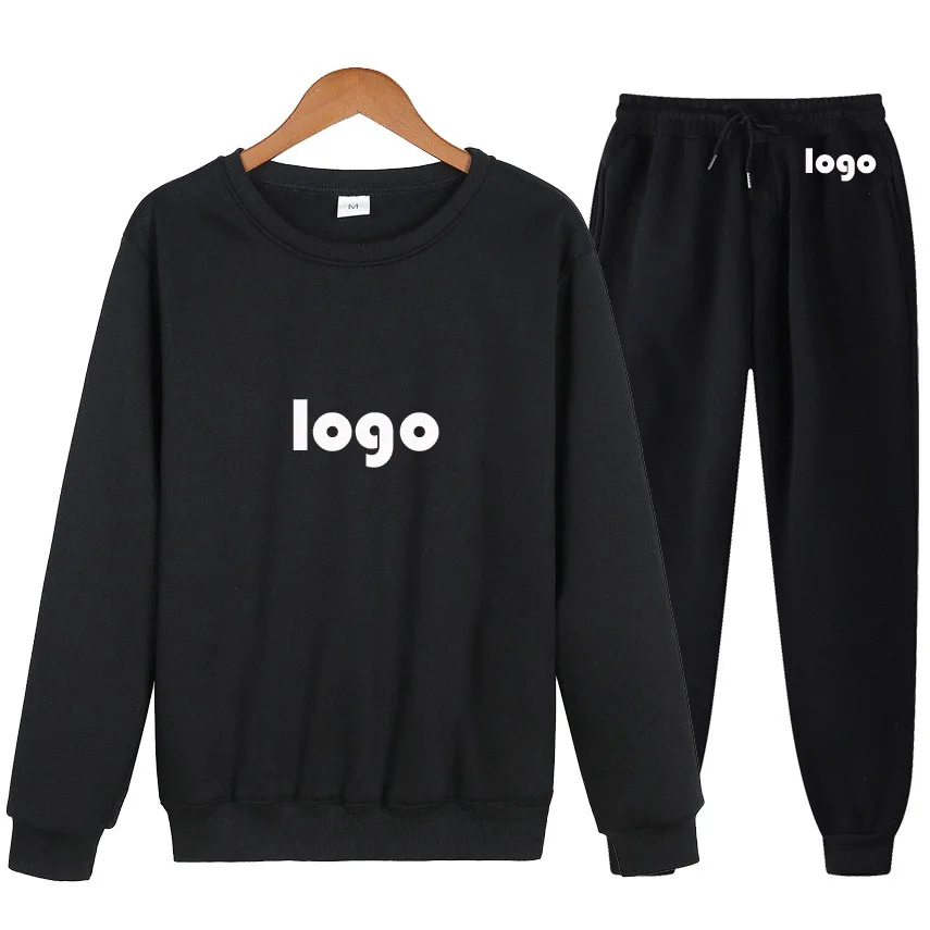 

Custom Logo Solid Color Men Crew Neck Set Fall Plus Size Sports Men's Tracksuit Low MOQ Men Tracksuit Outdoor Jogging Suit