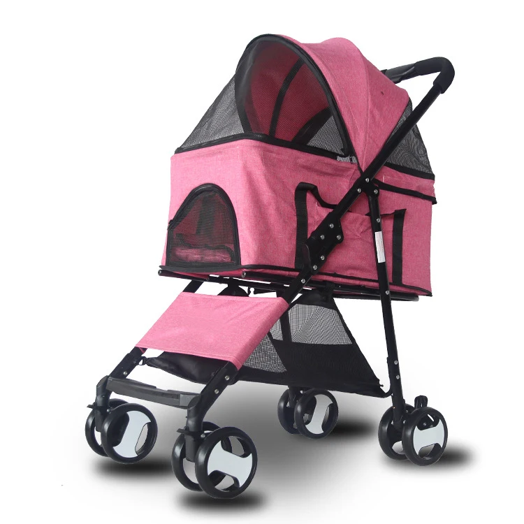 

Pink Modern Outdoor Travel Easy Walk Pet Stroller Dog Carrier For Sale Luxury Pet Trolley