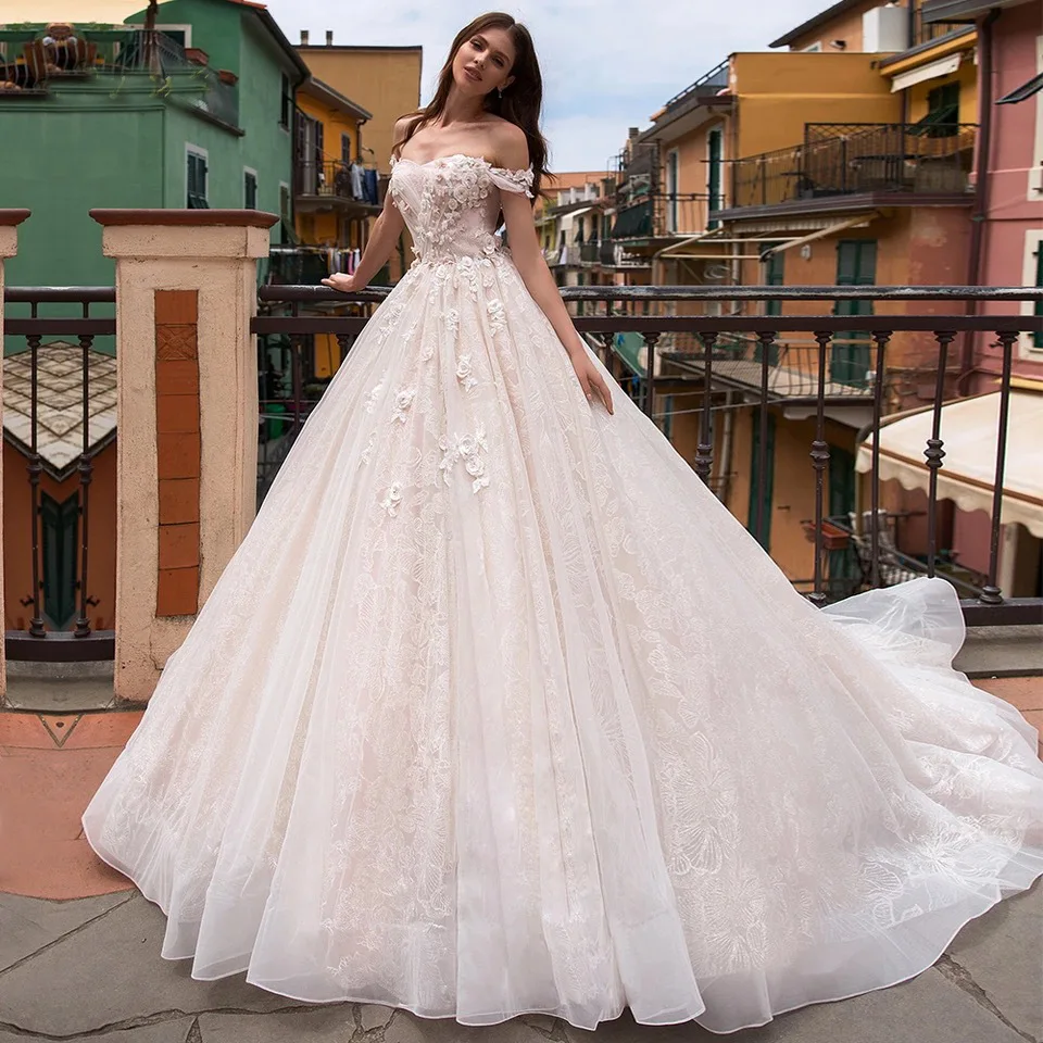 

S328 2021 Wedding Gown Bride Vestido De Noiva White flower Lace Mermaid girls pink wedding dress