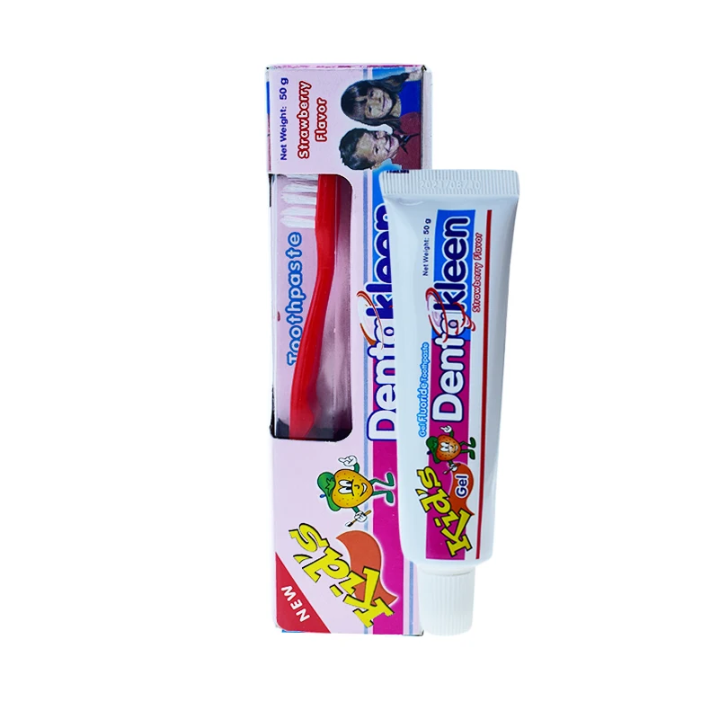 
Custom logo fruit flavored fresh breath baby toothpaste 