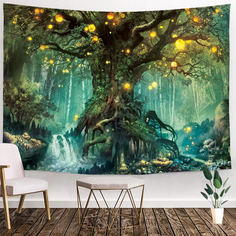 Psychedelic Mushroom Tapestry Fantasy Plant Wall Tapestry Galaxy Space ...