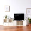 Sturdy wooden cabinet organizer cube storage TV stand for living room