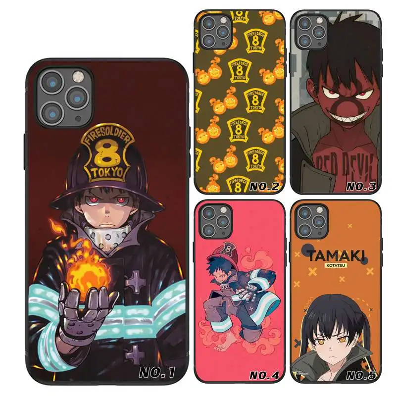 

Classic Japanese TV Anime Fire Force Black TPU Printed Phone Case for iPhone 6 7 8 11 11Pro 11Pro Max Case