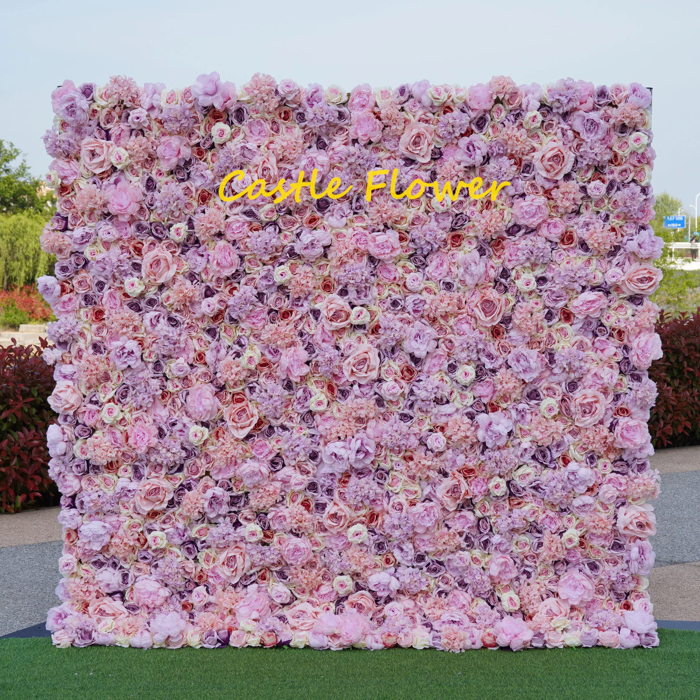 

C-FW005 3D Effect Flower Wall cloth Decor Flower Design Wall Tiles artificial flower panel for wedding