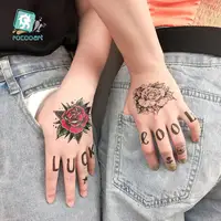 

New Women Men Waterproof Temporary Tattoo Sticker India Flower Rose Fake Tattoo Hand Finger India Sexy Waist Tattoos