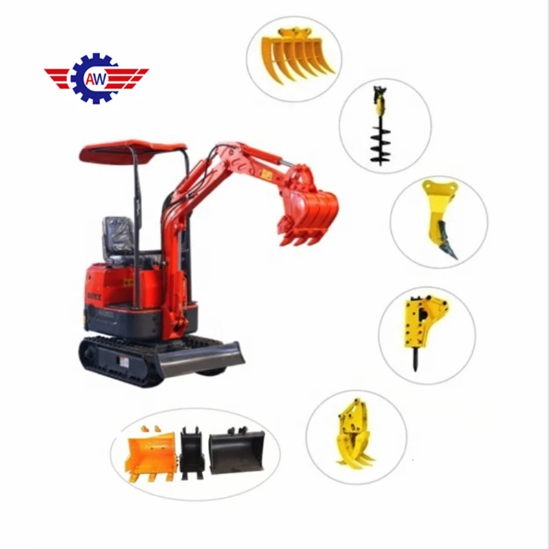 

Cheaper Mini excavator digger used for backyard garden home 0.8 ton 1ton household hydraulic crawler dig sale