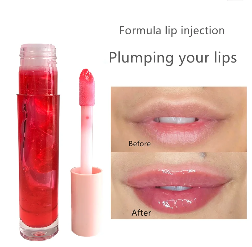

Make your own cosmetic private label vegan lip plumper moisturizing long lasting clear gloss color lip care makeup