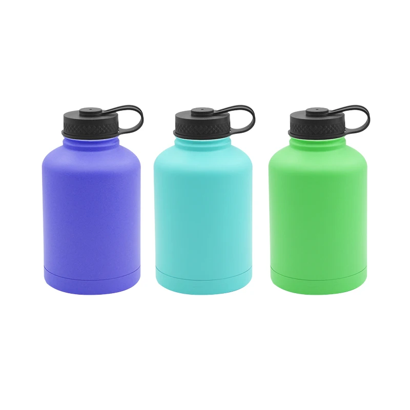 

Mikenda 500ml Custom LOGO Double Wall Stainless Steel Water bottle Vacuum Flask With Handle, Customized pantone color