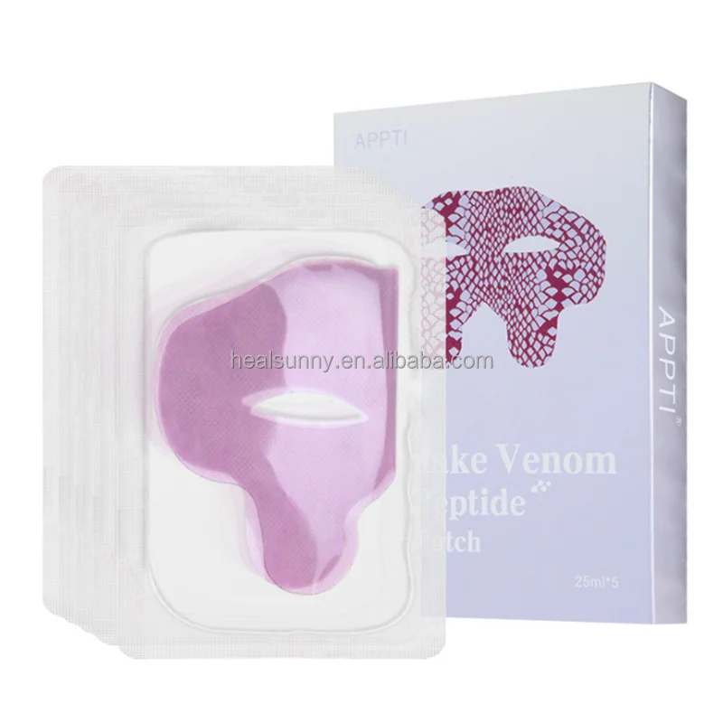 

OEM Hydrogel mask ,Anti-Aging Whitening, Puffiness, Anti Wrinkle and Moisturizing Snake Venom Peptide Crystal Collagen Facial ma, Customized color