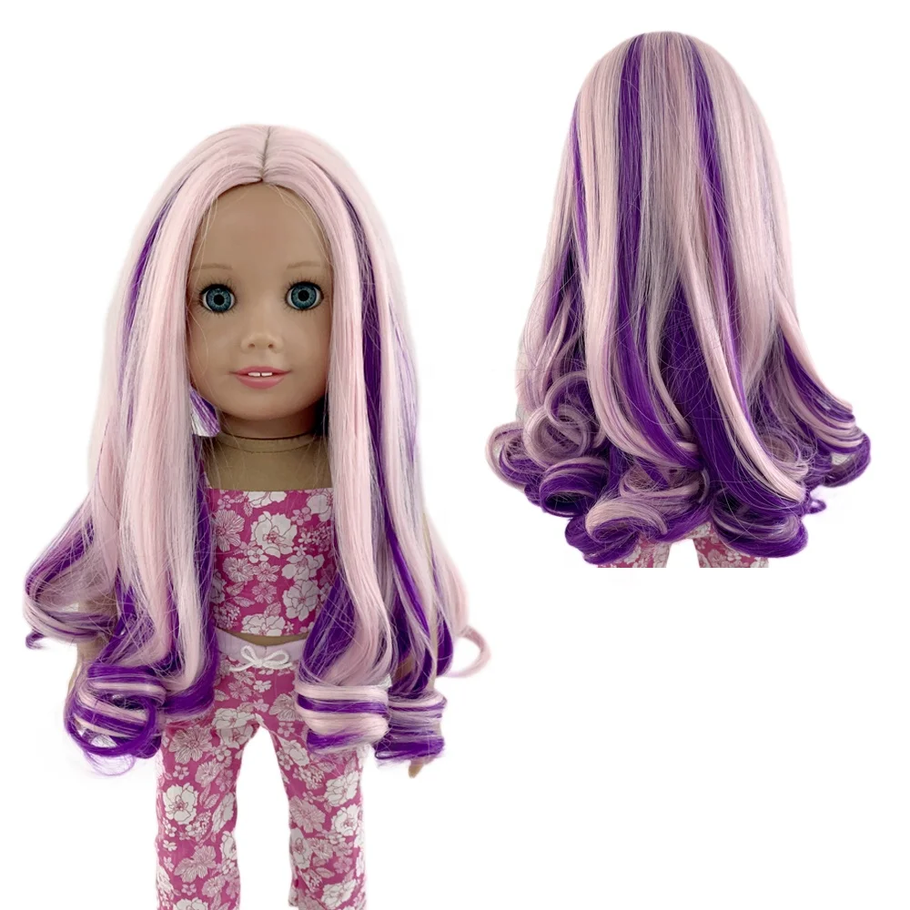 

Doll accessories American hair Clothes curly hair Fits 18 inch Dolls Like Our Generation My Life American Doll wigs Outfits, Photo color
