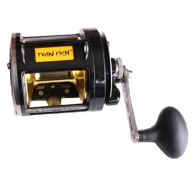 

ROBBEN TR12000Series Max Braking Force 25KG Trolling Fishing Reel 8 stainless steel Ball Bearings Sea Fishing Rod Wheel, Black+gold