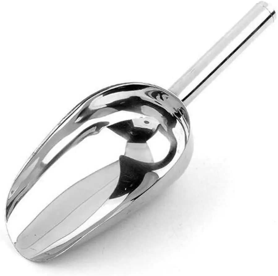 

Stainless Steel Small Ice Cube Scoop Shovel Bar Tools For Ice Bucket Tea Coffee Bean Soybeans Dry Foods Popcorn Candy, Silver