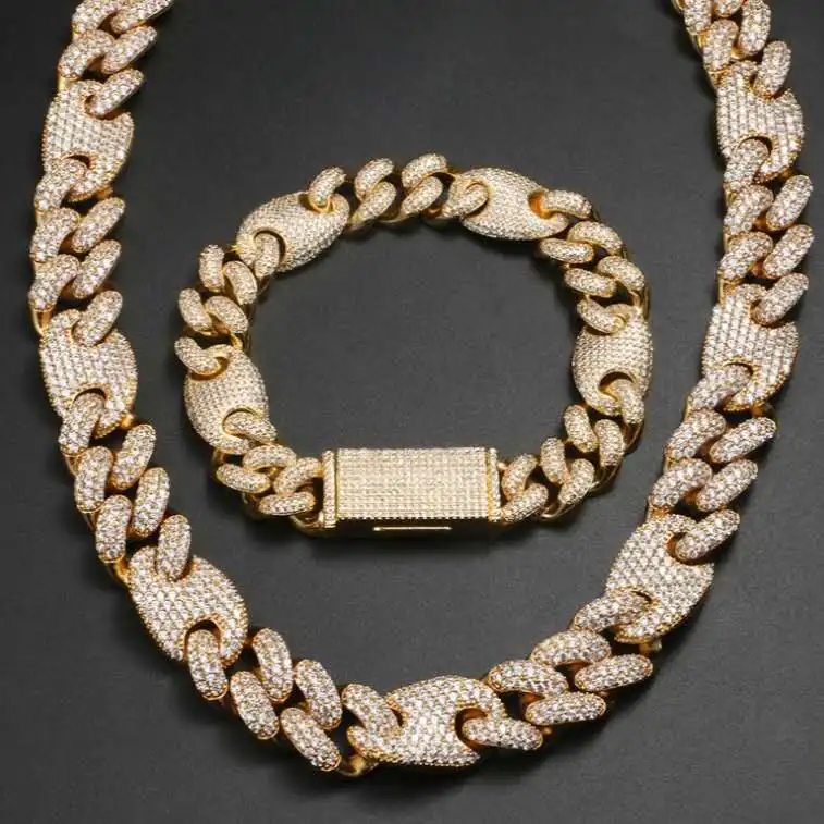 

20mm Hot Selling Cuban Chain AAA+CZ Cuban Link Chain Micro Insert Cuban Link Necklace men hip hop Jewelry