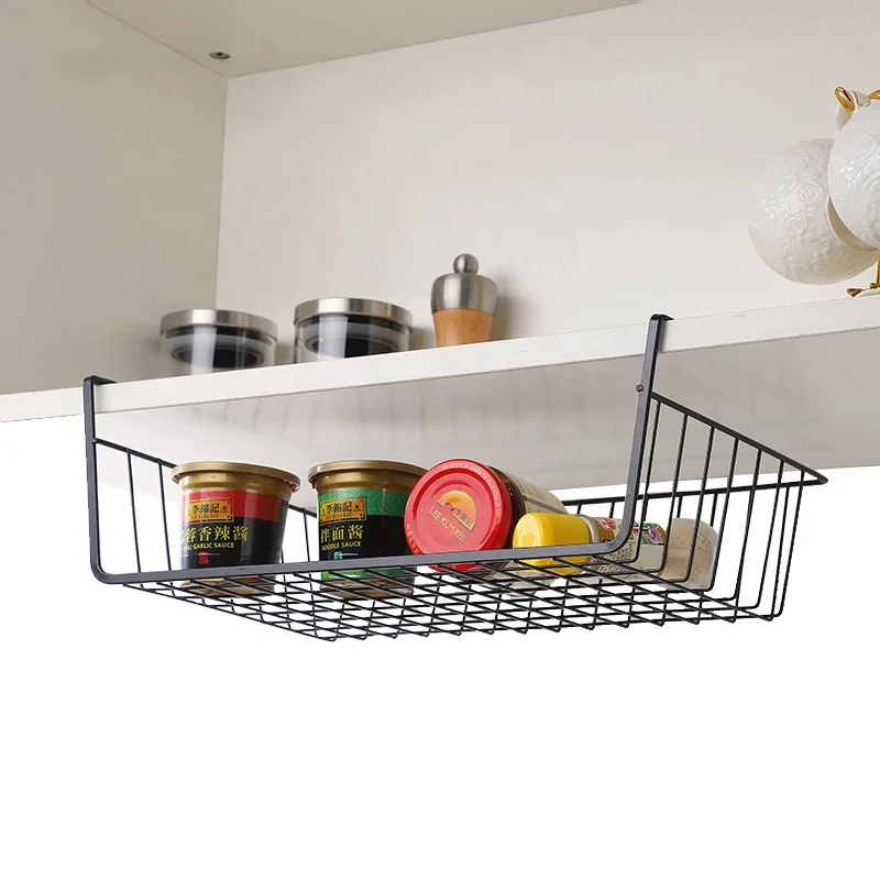 

2021 New Under The Shelf Large Wire Home Kitchen Cabinet Hanging Storage Basket